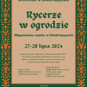 Plakat "Rycerze w ogrodzie".